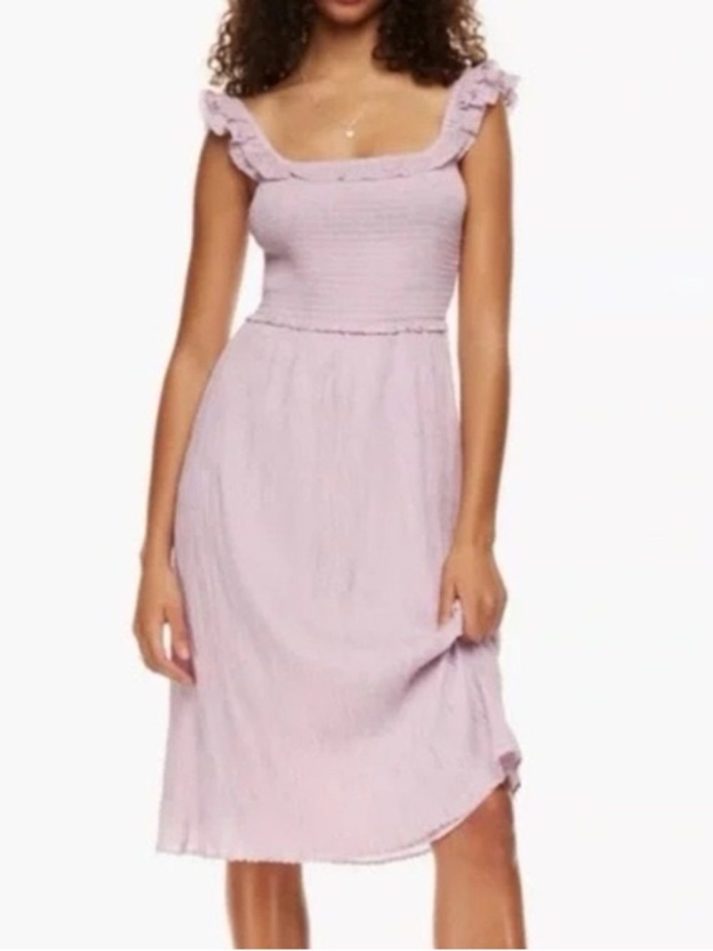 Aritzia Wilfred Reminisce Ruffle Mini Dress Pink